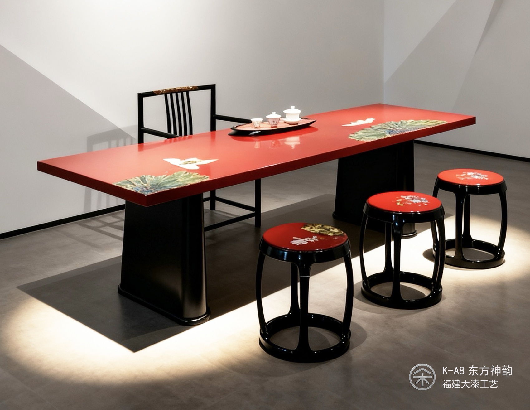 东方神韵  大漆茶桌